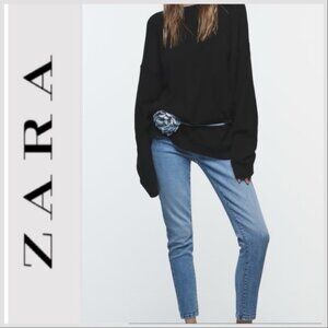 Zara Skinny Fit Mid Rise Skinny Leg Ankle Length Stretch Jeans Black NEW Size 8